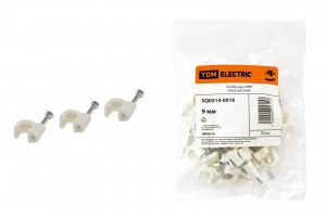 TDM скоба пластиковая круглая  9мм (уп. 50 шт., цена за уп.) (50!) SQ0514-0016