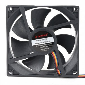 Вентилятор Gembird D9225SM-4, 92x92x25, втулка, 4 pin, провод 30 см, 18655
