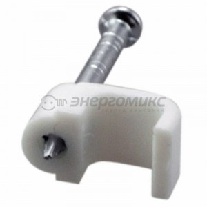 REXANT скоба плоская с гвоздем пластик. 6х4 мм (упак. 20 шт.)  (10!) 07-4206-20