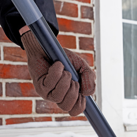 Перчатки трикотажные, акрил, ПВХ гель, "Протектор", коричневый, оверлок Сибртех