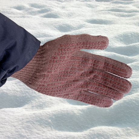 Перчатки трикотажные, акрил, ПВХ гель, "Протектор", коричневый, оверлок Сибртех