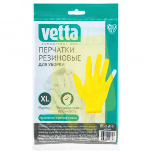 VETTA Перчатки резиновые желтые XL