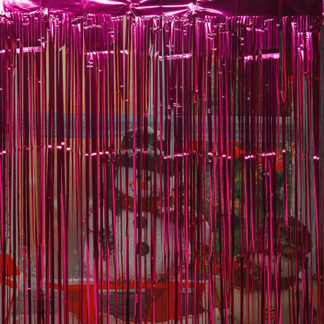 Занавес 9222-20-3 из дождя 1*1,9м Фуксия  (600)