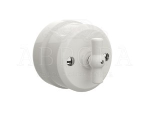 МЕЗОНИНЪ АВРОРА выкл проходн. фарфор. поворотн. 2 полож (1 кл), белый GE70405-01