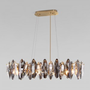 Bogate's св-к подвесной 8x40W E14 800х400х1300 мет. золото/прозр/дымч Onyx Умный дом 372/8 a065319