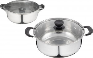 Кастрюля с крышкой PROMO 5,5л, 29,5*12см, нерж.сталь (0,3мм), однослойное дно 104617 Mallony