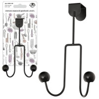 Крючок навесной двойной &quot;Лофт&quot; (кратность 2!!!) 10*11*18,5см проволока/эмаль DA52-145 Мультидом