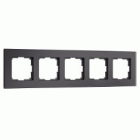Werkel рамка СУ 5 мест. Senso (черный, стекло soft-touch) W0053108