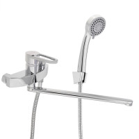 RAIN Смеситель для ванны Авантюрин, прямой излив 35см, душ. набор, картридж 35мм, латунь, хром