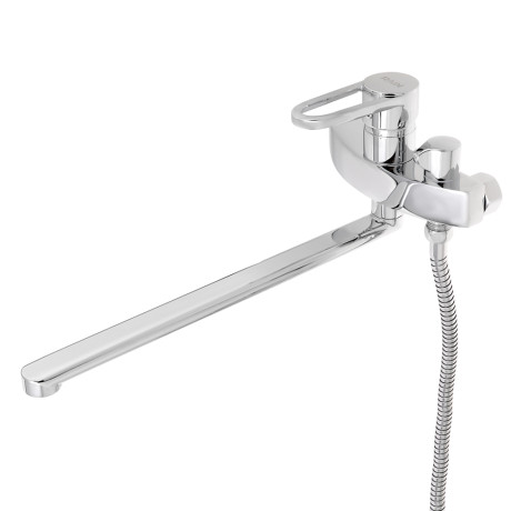 RAIN Смеситель для ванны Авантюрин, прямой излив 35см, душ. набор, картридж 35мм, латунь, хром