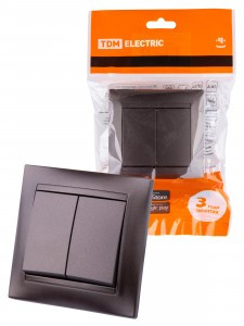 TDM ЛАМА выкл. СУ 2-х кл. 10А шоколад (10!) SQ1815-0502