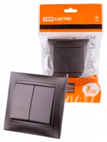 TDM ЛАМА выкл. СУ 2-х кл. 10А шоколад (10!) SQ1815-0502