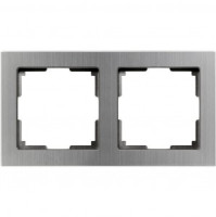 Smartbuy Нептун Рамка 2-местная пластик серый никель (SBE-06gn-Metal-FR-2)