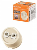 TDM Болонь Розетка двойная компьютерная RJ45 сл. кость Ретро SQ1820-0351