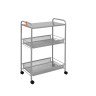 Этажерка 3-х пол. "Ладья 33КС" графит Э356Г столик дер., 2 полки, колеса 450х300х650мм