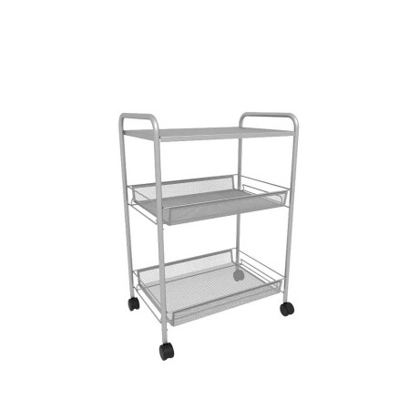 Этажерка 3-х пол. "Ладья 33КС" графит Э356Г столик дер., 2 полки, колеса 450х300х650мм