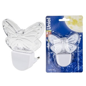 Uniel DTL-315 ночник 0.1W Бабочка, 220V, пластик, белый, BL