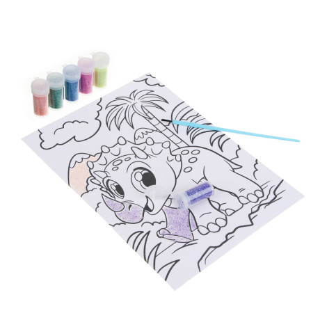 ХОББИХИТ Набор для творчества "Блестящие картинки", блестки, бумага, пластик РР, 20,5х28,5см, 4 диз.