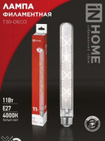 ASD/InHome лампа св/д Deco T30 E27 11W(1270lm) 4000К 4К 300x30 филамент( нитевидная) прозр 0904
