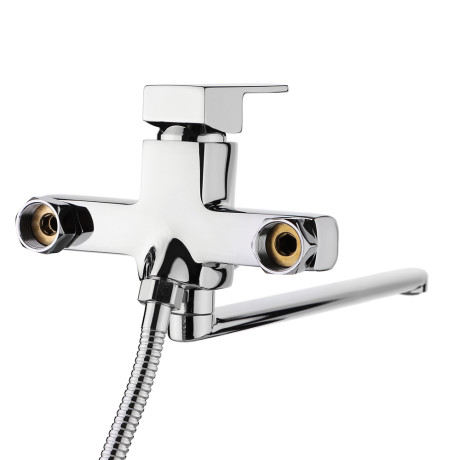 RAIN Смеситель для ванны Цитрин, прямой излив 30см, душ. набор, картридж 35мм, латунь, хром