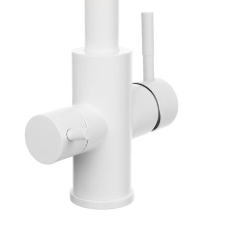 СоюзКран Смеситель для кухни с фильтром для пит. воды, картридж 35мм, нерж. сталь, белый SS01-G132