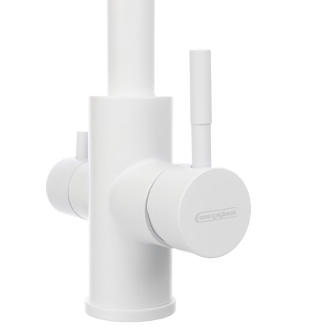 СоюзКран Смеситель для кухни с фильтром для пит. воды, картридж 35мм, нерж. сталь, белый SS01-G132