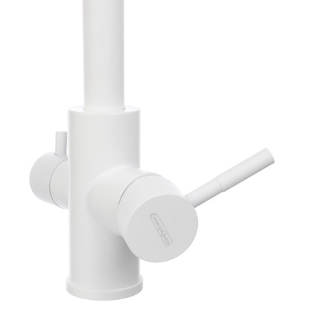 СоюзКран Смеситель для кухни с фильтром для пит. воды, картридж 35мм, нерж. сталь, белый SS01-G132