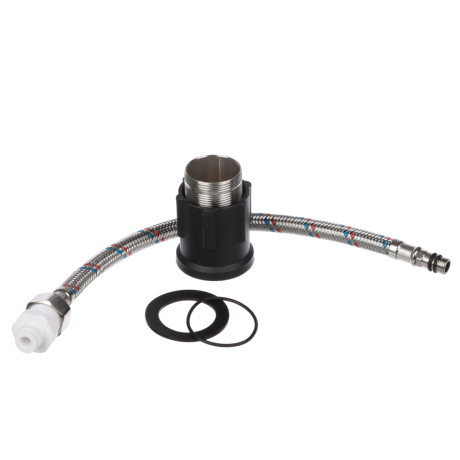 СоюзКран Смеситель для кухни с фильтром для пит. воды, картридж 35мм, нерж. сталь, белый SS01-G132