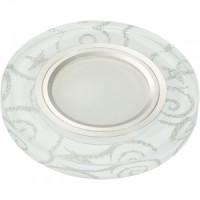 Fametto DLS-L202-2001 GU5.3 св-к встр. Luciole стекло 90(65)x20 бел/серебр/хром, подсветка LED3W