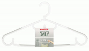 Вешалка-плечики 45см пластик белый DAILY антискольз.покр, поворот.крючок р.48-50 434285916 Econova