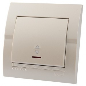 Lezard DERIY выкл. СУ 1 кл. 10А (проходн., инд.) бел.