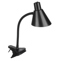 BY Светильник переносной настольный на прищепке, 230В, 5 Вт, 300Лм, металл, пластик, черный