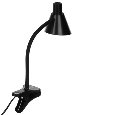 BY Светильник переносной настольный на прищепке, 230В, 5 Вт, 300Лм, металл, пластик, черный