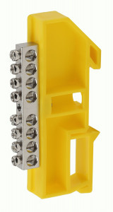 ЭРА шина PE земля ШНИ-6х9-8-Д-Желтый 8 отв.на DIN-изоляторе никелирован. (уп.10шт, цена за шт) 44140
