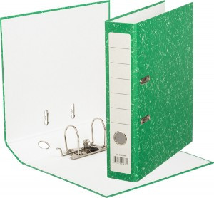 Папка-регистратор Attache Economy без мет.уголка_бюджет 75мм ч/б, зеленая 1204346