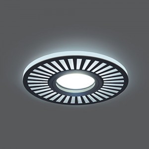 Gauss BL135 св-к встр. Gu5.3, 3W 4000K 4K круг/узор черный d190