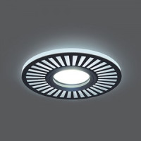 Gauss BL135 св-к встр. Gu5.3, 3W 4000K 4K круг/узор черный d190