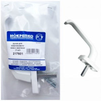 Ручка оконная, белая, металл, винты в комплекте (15 шт EC) (цена за шт) НАКРЕПКО 217601