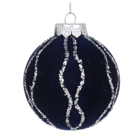 СНОУ БУМ Шар 8 см, флокированный, синий, 3 вида