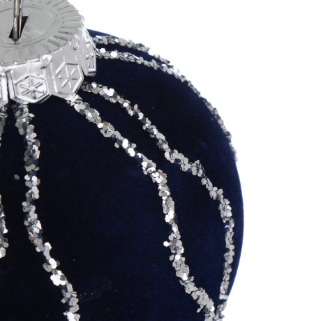 СНОУ БУМ Шар 8 см, флокированный, синий, 3 вида