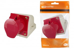 TDM силовая розетка CEE 125 стационарная 3P+PЕ+N 32А 380В IP44 (10!) SQ0602-0006
