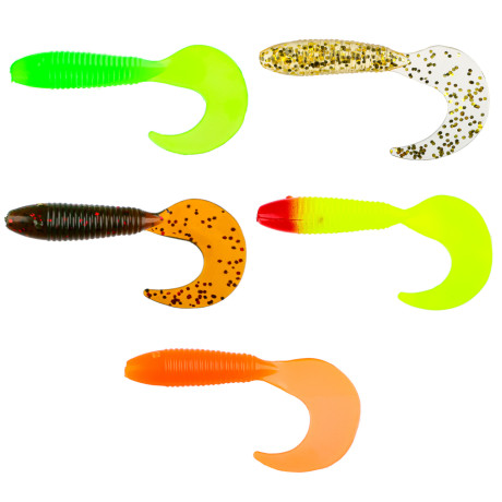 AZOR FISHING Приманка мягкая Shad, силикон, 7см, 5шт. в уп, 5 цветов