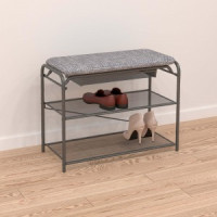 Подставка д/обуви (пвл) Гранада23В НБК (2полки с сид.и ящ) 65*30*50(граф) ПДОГ23ВНБКГр под заказ ЗМИ