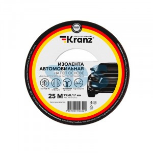 KRANZ Изолента автомобильная KRANZ полиэстер, 0.17х19 мм, 25 м KR-09-2916