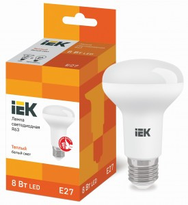 IEK R63 E27 8W(570lm) 3000K 2K 102x62 матов. ECO LLE-R63-8-230-30-E27