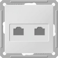 Systeme Electric W59 мех. роз. комп. СУ 2 мест. бел. (пл.осн., RJ45) РСИ-251КК5Е-1-86 (10!)