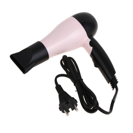 LEBEN Фен для волос, складной, 1000 Вт, 2 скорости, розовый, концентратор