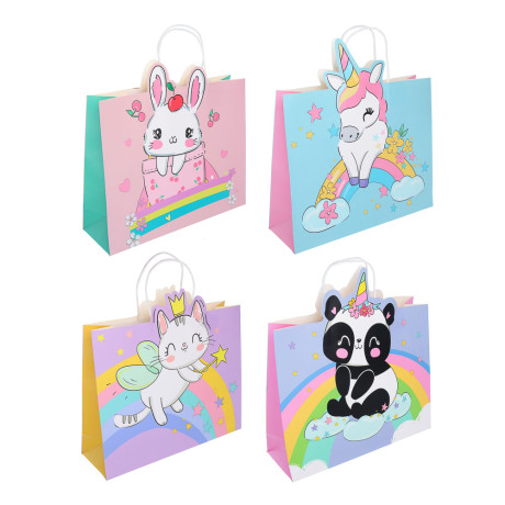 Пакет подарочный, тм Fntastic, фигурный, 32x26x10см, бумага, 4 дизайна