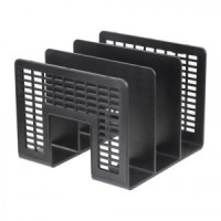 Лоток-сортер для бумаг BRAUBERG &quot;Radikal&quot;, 3 отделения, 207х212х165 мм, сетчатый, черный, 235364