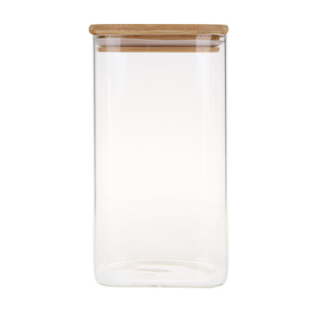 VETTA ЭКО Вуд Банка для хранения 1300мл, 18,5х10х10см, стекло, бамбук